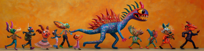 Dancing Characters with Alebrije