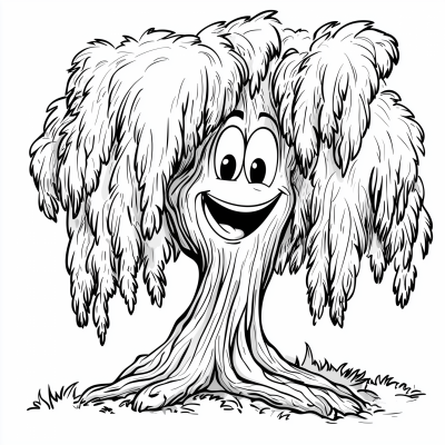 Cute Smiling Willow Tree