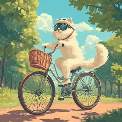 Cat on a Vintage Bicycle