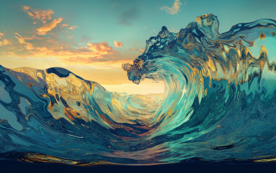 Surreal Ocean Wave