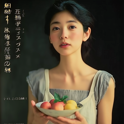 Young Japanese Woman with Fruit