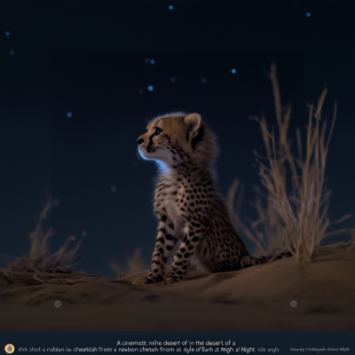 Cinematic Nightshot of Arabian Cheetah