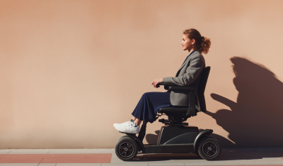 Girl in Electric Wheelchair