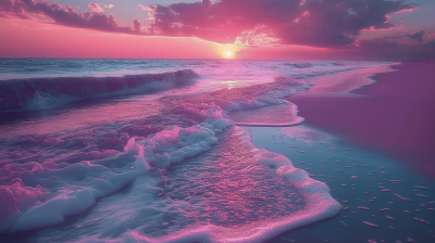 Serene Pink and Purple Sunset
