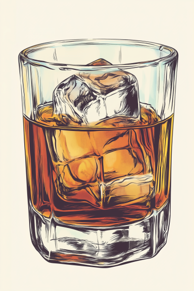 Artistic Glass of Whiskey