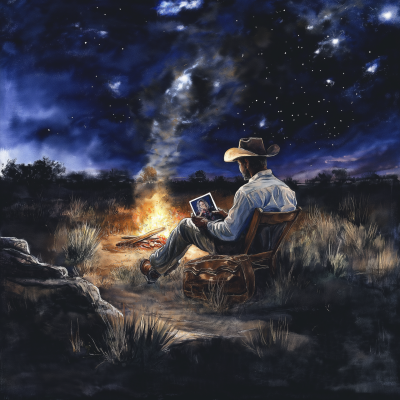 Cowboy by the Fire
