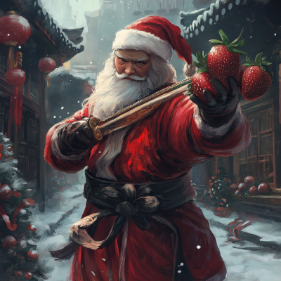 Strawberry Santa in Shaolin