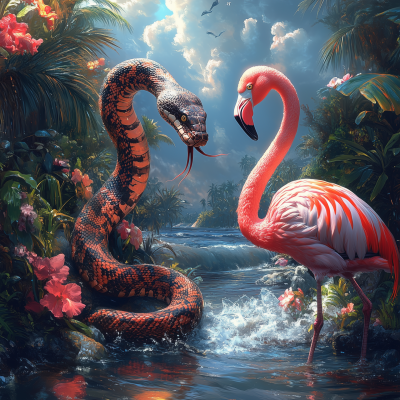 Snake vs Flamingo