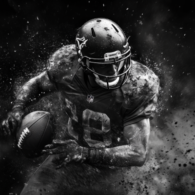 Badass Black and White Football