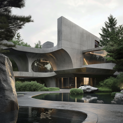 Futuristic Brutalist House