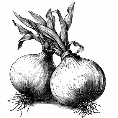 Engraved Onions Illustration