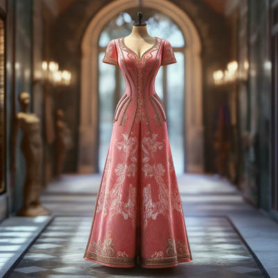 Luxurious Pink Dress Display