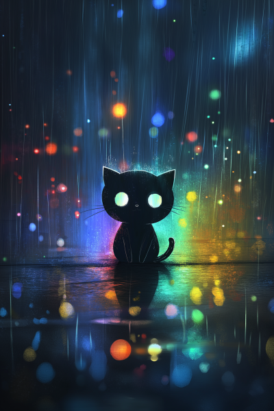 Cute Silhouette in Rain