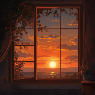 Beautiful Sunset from the Window