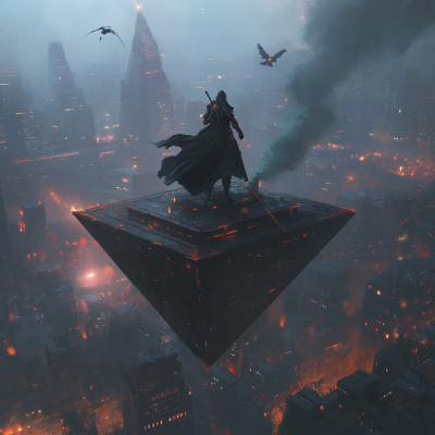 Cyberpunk Mage on Pyramid