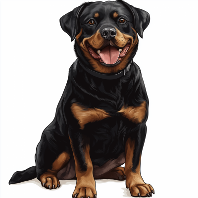 Cute Rottweiler Illustration