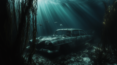 Crashed 50’s Car Underwater