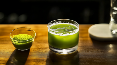 Green Cocktail in Lowball Glass