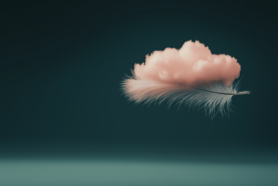 Surreal Feather in the Clouds