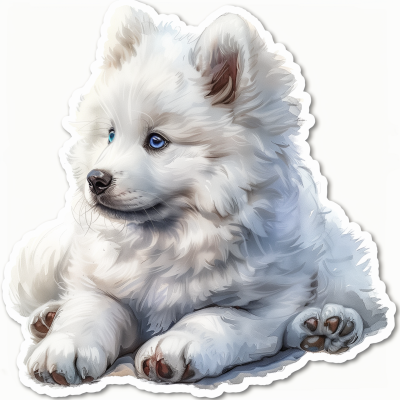 Samoyed Puppy Sticker