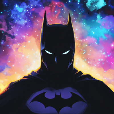 Batman Silhouette on Galaxy Background