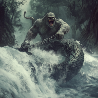 Ape Anaconda Hybrid Over Waterfall