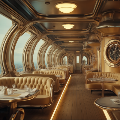 Retro Futuristic Ship Interior