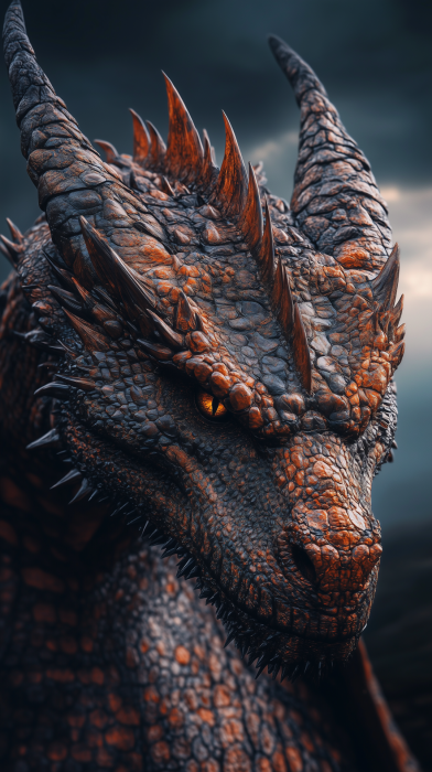 Massive Dark Orange Dragon