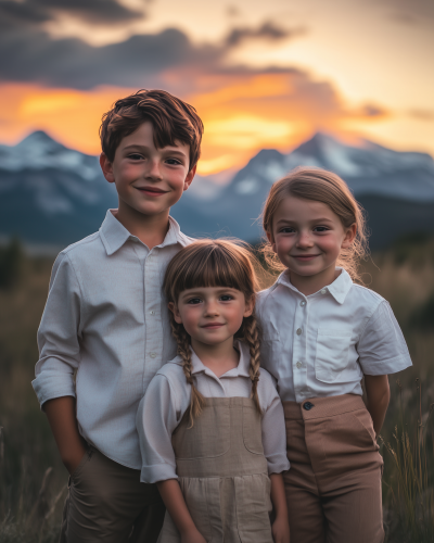 Siblings at Sunset