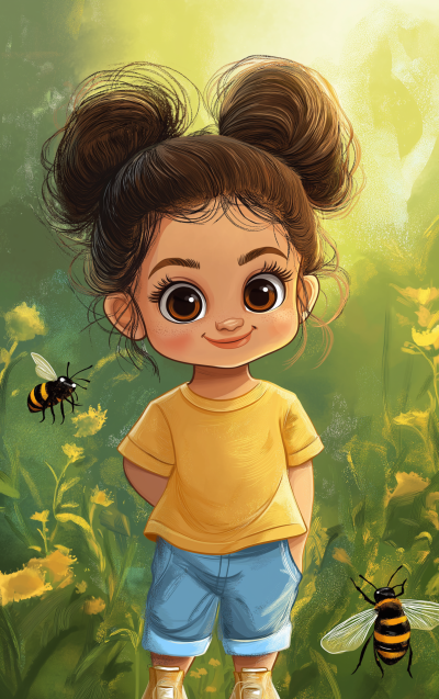 Curious Girl in Garden