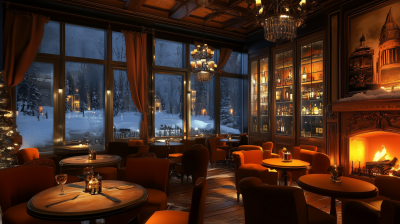 Cozy Jazz Cafe in Winter