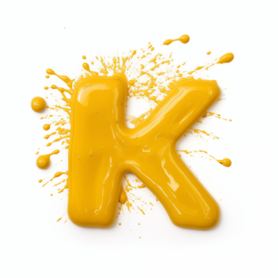 Letter K in Mustard