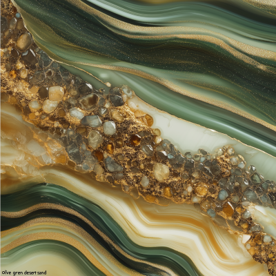 Olive Green and Desert Sand Agate Pattern