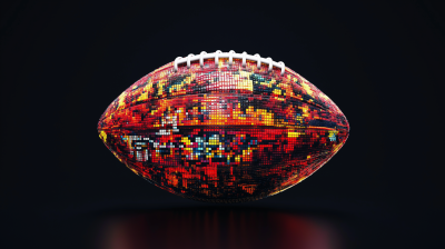 Colorful TV Pixels Football