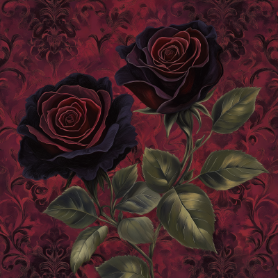 Ornate Burgundy Roses