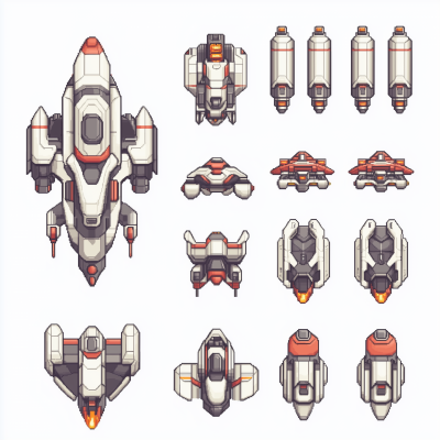 Space Shooting Game Sprite Sheet