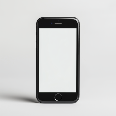Black iPhone on White Background