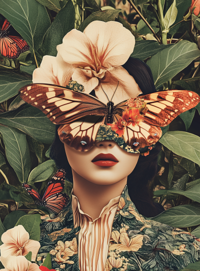 Floral Mask Collage