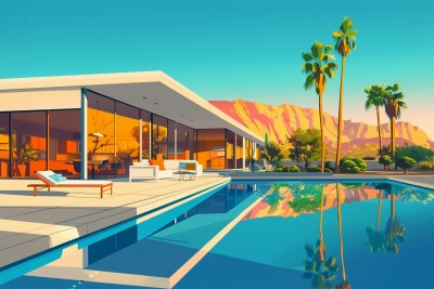 Vibrant Midcentury Oasis