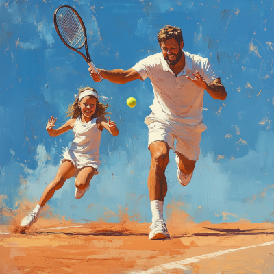 Father and Daughter Tennis Match