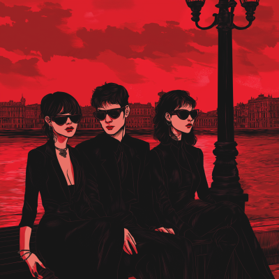 Gothic Group in Red Skies