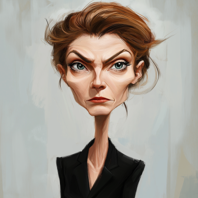 Caricature of a Woman Politician