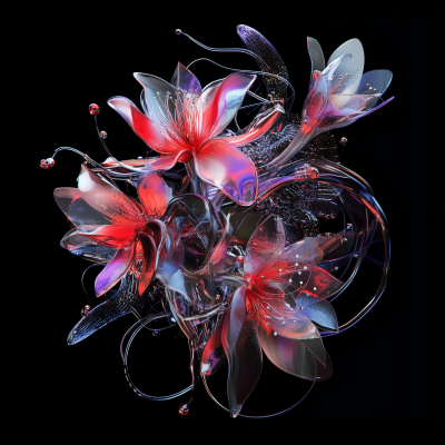 Futuristic Biomechanical Flowers