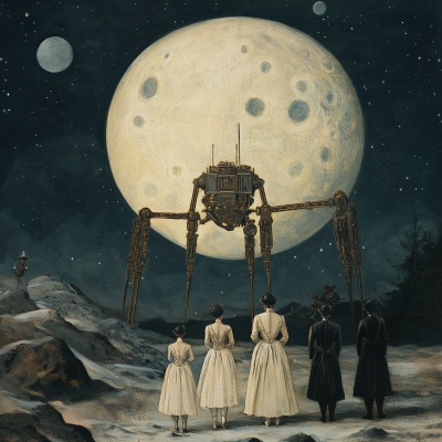 Sapphic 1800s Moon Painting