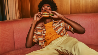 Young Dancer Enjoying a Burger