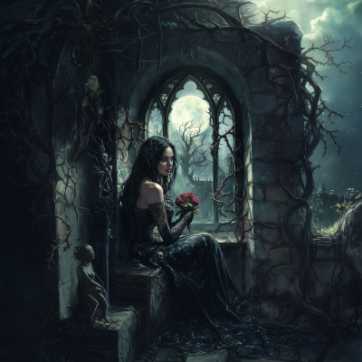 Gothic Metal Lady in Castle