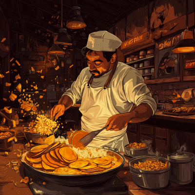 Taquero Making Tacos Al Pastor