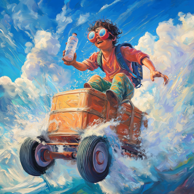 Nerd Surfing on a Wagon