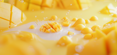 Dreamy Mango Cubes in Milk