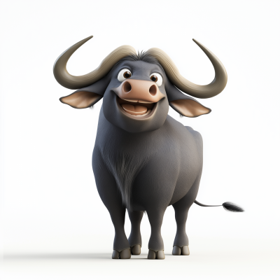 Grey Water Buffalo Animation